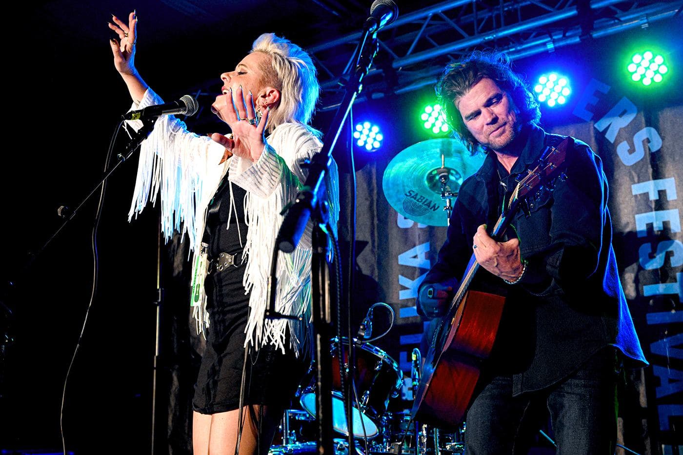 Jen and Rob Slocumb of Martha's Trouble performing at the Late Night Jam