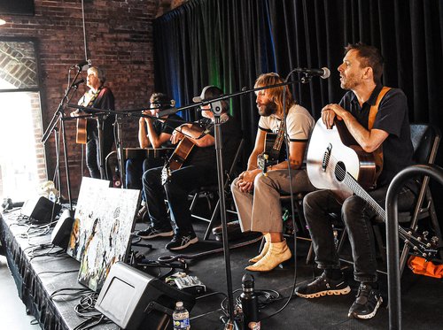 OPELIKA, ALABAMA - OCTOBER 16: Brunch Songwriters Round with Kim Richey, Abe Partridge, Shawn Mullins, Paul McDonald, and Glen Phillips during the 2022 Opelika Songwriters Festival on October 16, 2022, in Opelika, Alabama. (Photo by R. Diamond/Getty Images)